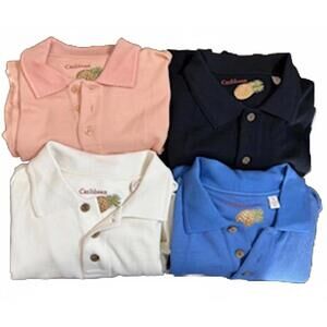 Caribbean Joe Men's Polo Shirts - Set‎ of 4 in Soft Colors  Size XL
